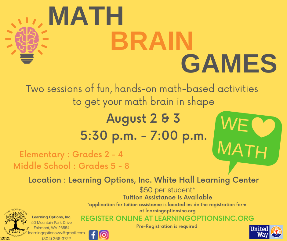 Math Brain Games Poster through Learning Options