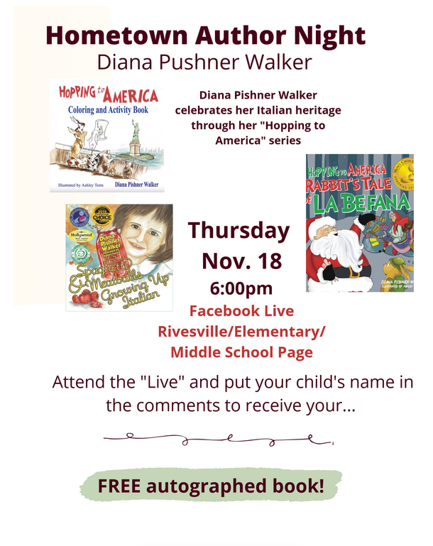 Join us November 18th for an author night with local author Diana Walker